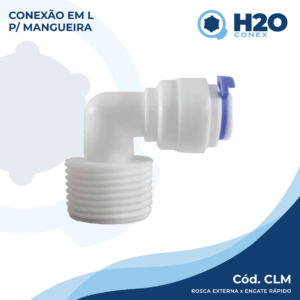 Conexão em L Macho para Mangueira - Engate Rápido para Rosca Externa - CLM
