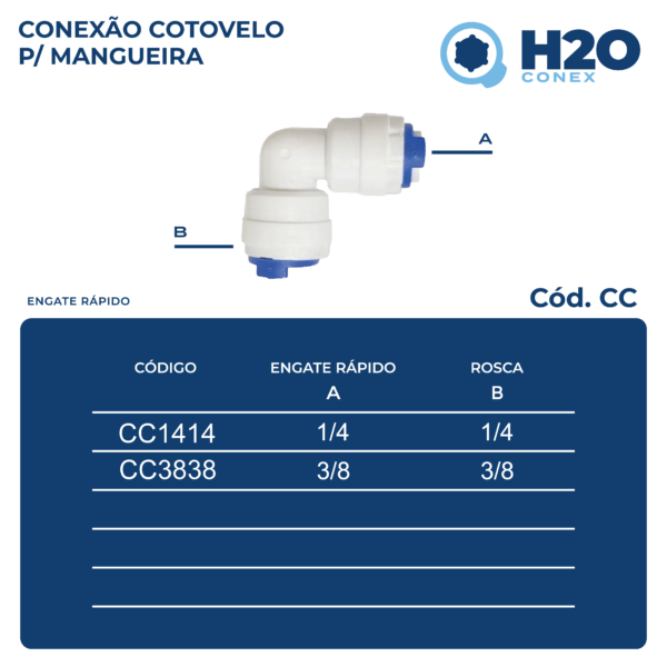 Conexão Cotovelo Mangueira - Engate Rápido - CC - Imagem 2
